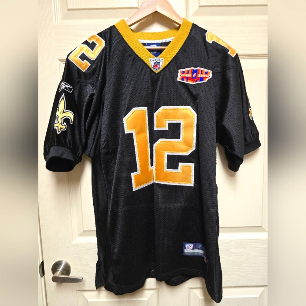 New Orleans Saints COLSTON #12 SUPERBOWL Jersey With SEWN Patches Size 50